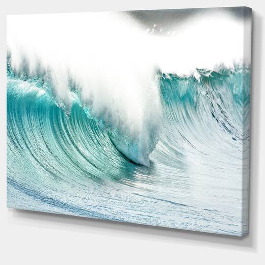Designart - Massive Blue Waves Breaking Beach